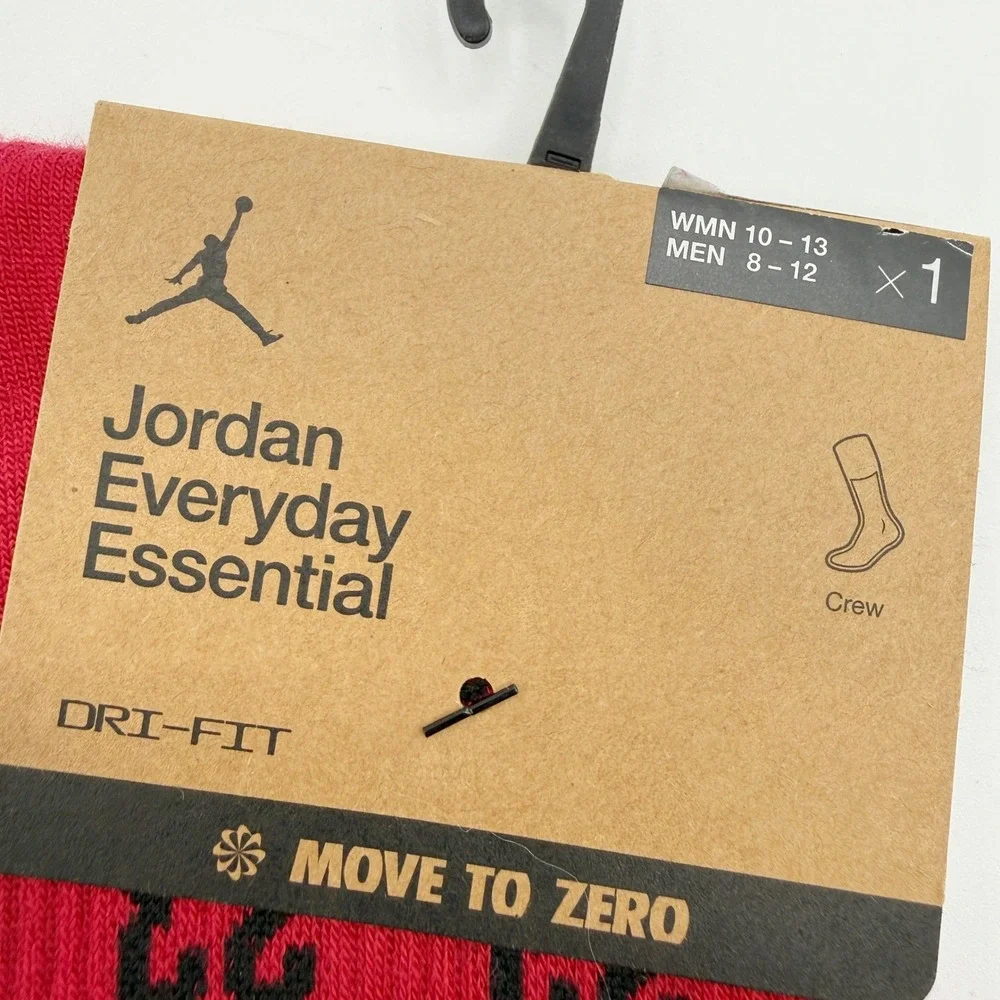Jordan 23 Monogram Crew‎ Socks (3 Pairs) Size 8 - 12 Mens Red/Black